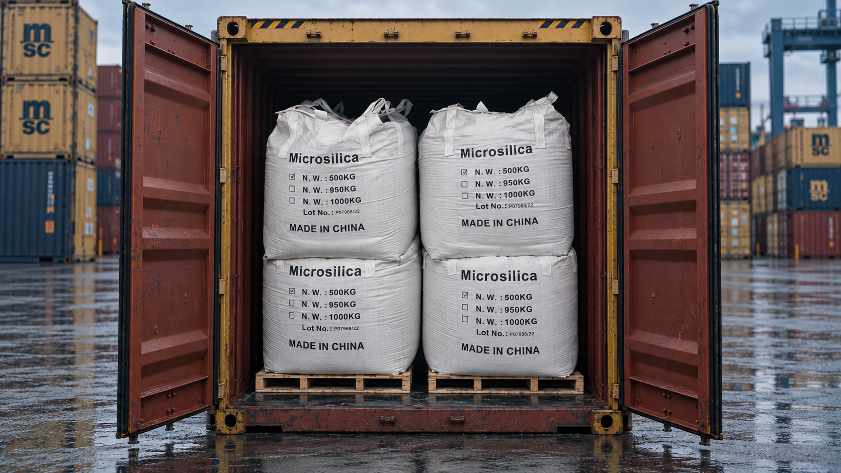 Container yard ready for loading